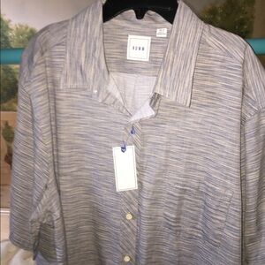 NWT 100% cotton men’s shirt, blue/off-white